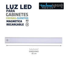 Cargar imagen en el visor de la galería, Luces LED MAGNETICA - RECARGABLES con SENSOR Para Gabinetes, Cocinas, Closet, LUZ CALIDA