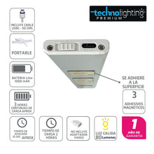 Cargar imagen en el visor de la galería, Luces LED MAGNETICA - RECARGABLES con SENSOR Para Gabinetes, Cocinas, Closet, LUZ CALIDA