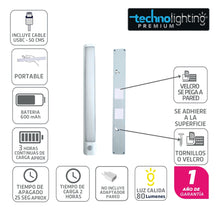 Load image into Gallery viewer, Luces LED VELCRO o TORNILLOS - RECARGABLES con SENSOR Para Gabinetes, Cocinas, Closet, LUZ CALIDA