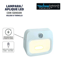 Cargar imagen en el visor de la galería, Aplique LED para Pared o Mesa - VELCRO - TORNILLOS - RECARGABLES con SENSOR, luz fresca
