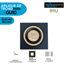 Load image into Gallery viewer, Aplique de Techo para Gu10 Negro Redondo/Cuadrado