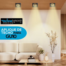 Load image into Gallery viewer, Aplique de Techo para Gu10 Negro Redondo/Cuadrado