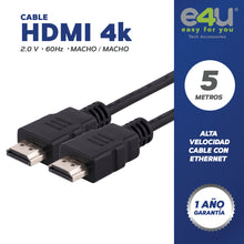 Cargar imagen en el visor de la galería, Cable HDMI 4K con  Alta Velocidad de transferencia de datos  +  2 Correas de Velcro / 5 METROS
