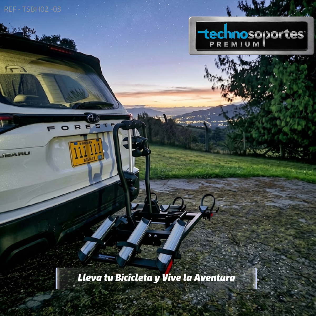 Soporte Plegable de Hitch para 3 Bicicletas