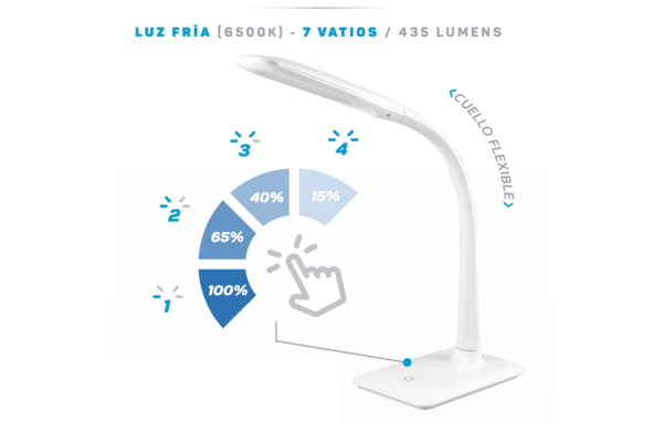 Desk Lamp 7 watts - 435 lumens Color White - Grey/Black