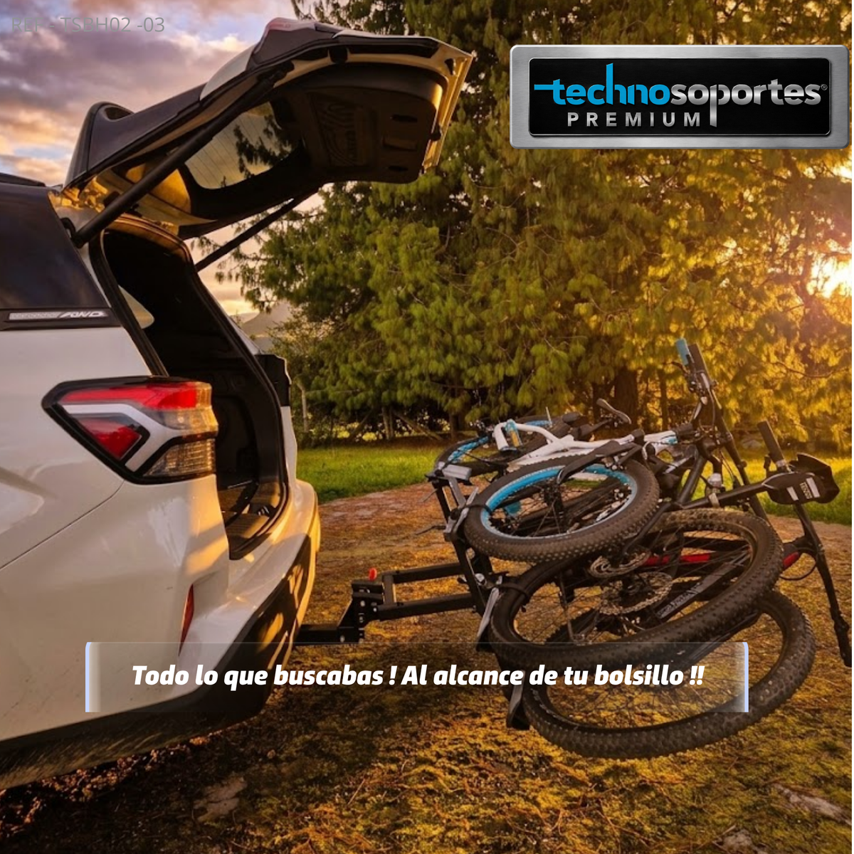 Soporte Plegable de Hitch para 3 Bicicletas