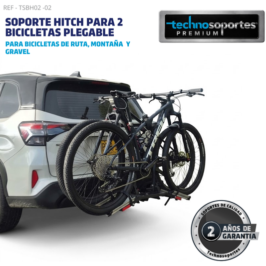 Soporte Plegable de Hitch para 2 Bicicletas