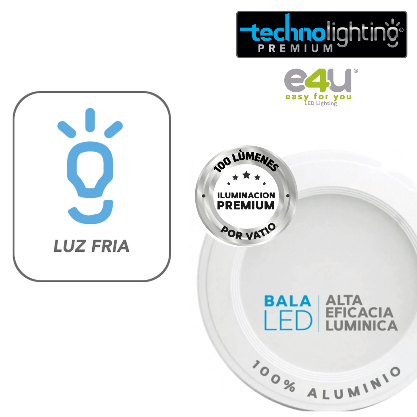 Bala LED Fija 3,3 Vatios - 300Lúmenes