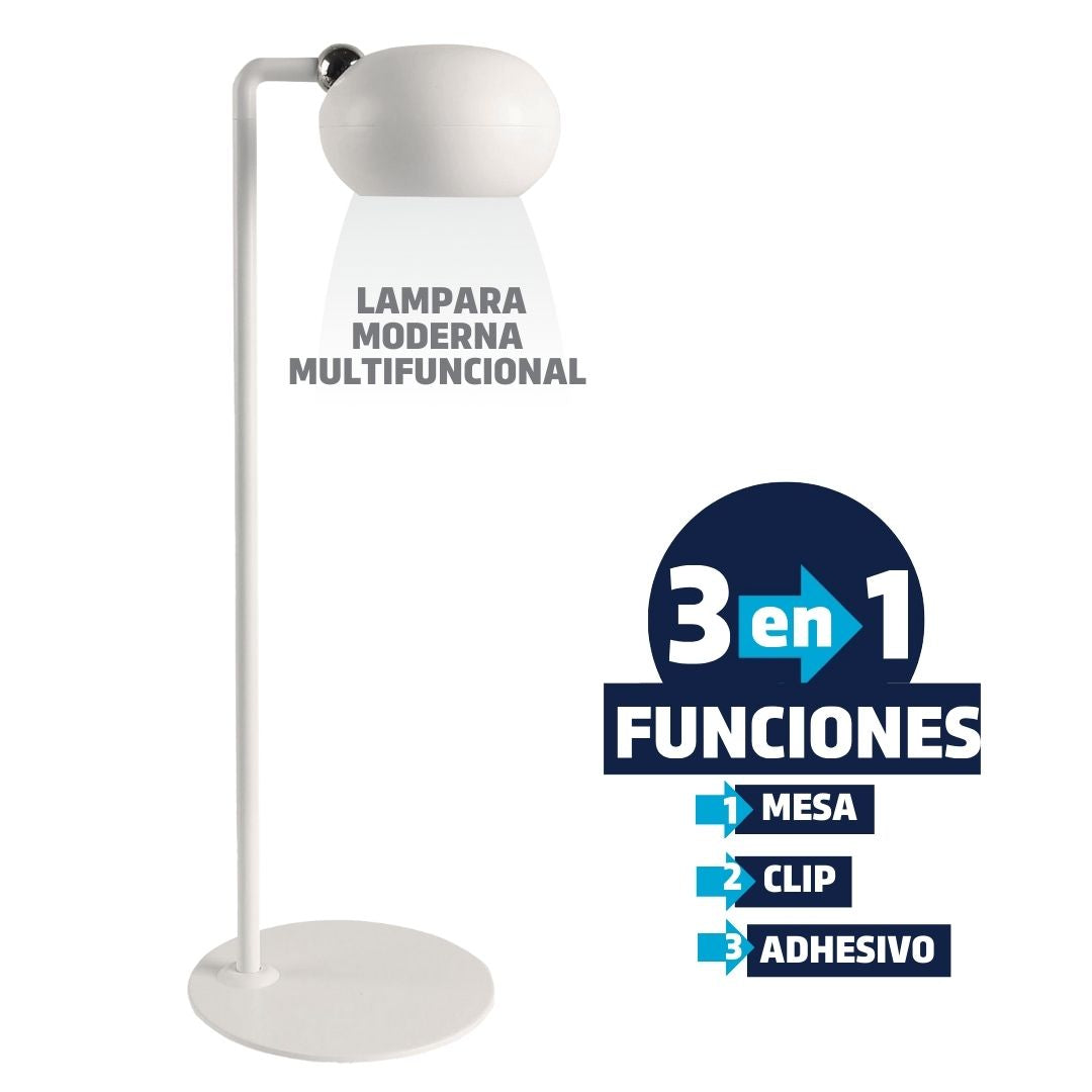 Lampara Multifuncional 3 funciones en 1, Redonda, RECARGABLE!