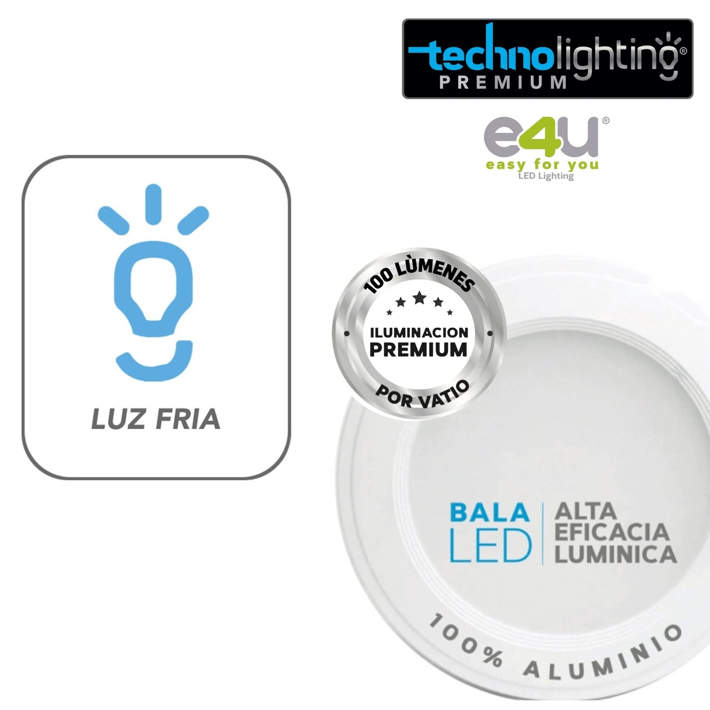 Bala LED Fija  24 Vatios - 2600 Lúmenes