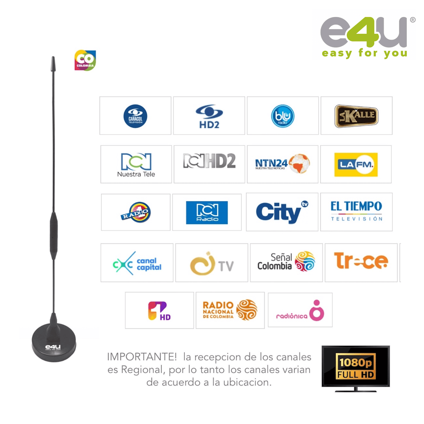 TDT Digital Antenna for Passive HD Television - Free Channels