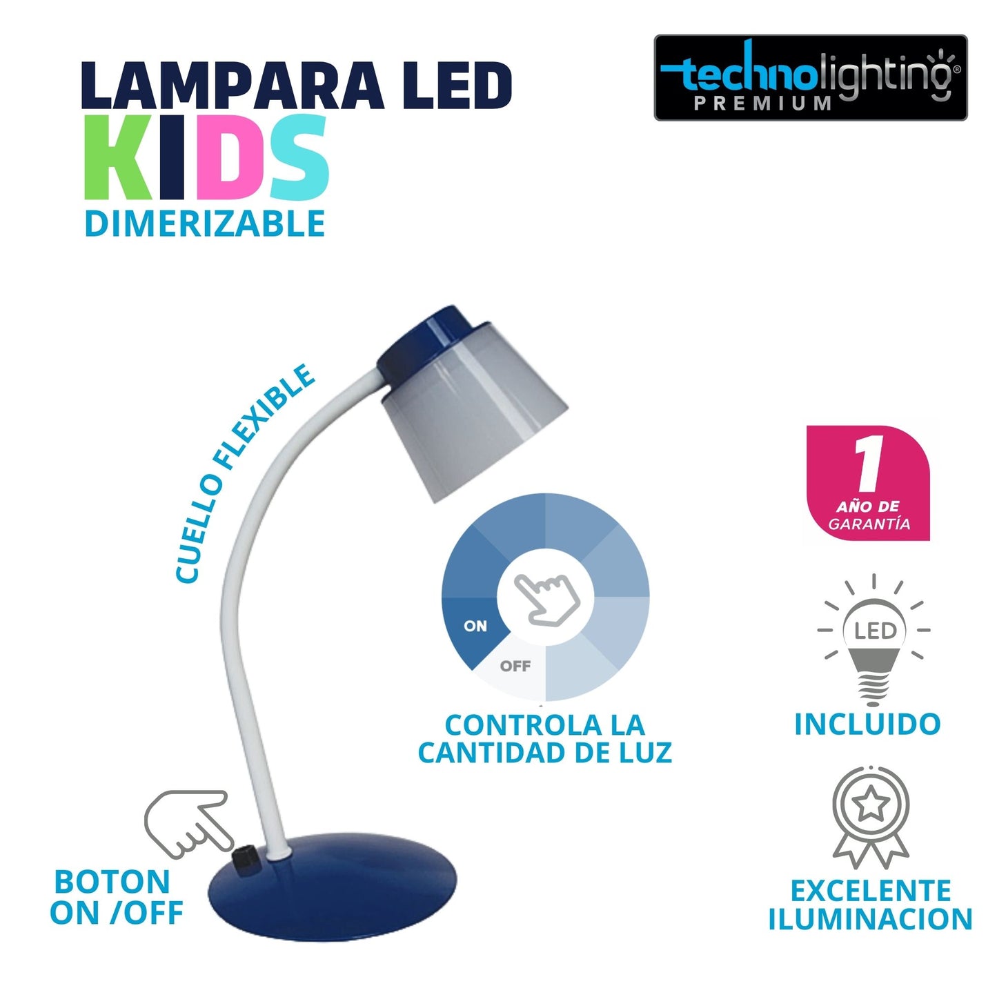 DISCOUNT!!! Children\'s Led Desk Lamp Hood BLUE / RED