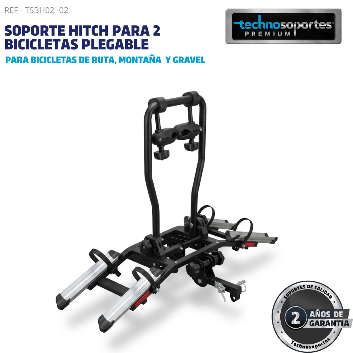 Soporte Plegable de Hitch para 2 Bicicletas