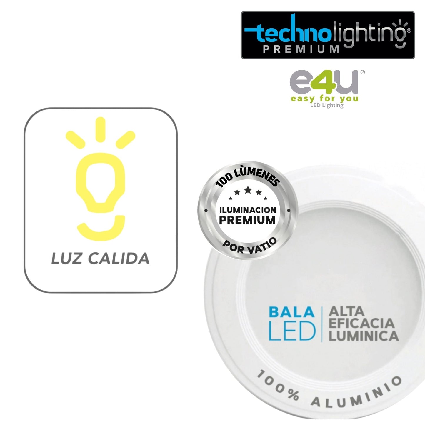 Bala LED Fija  24 Vatios - 2600 Lúmenes