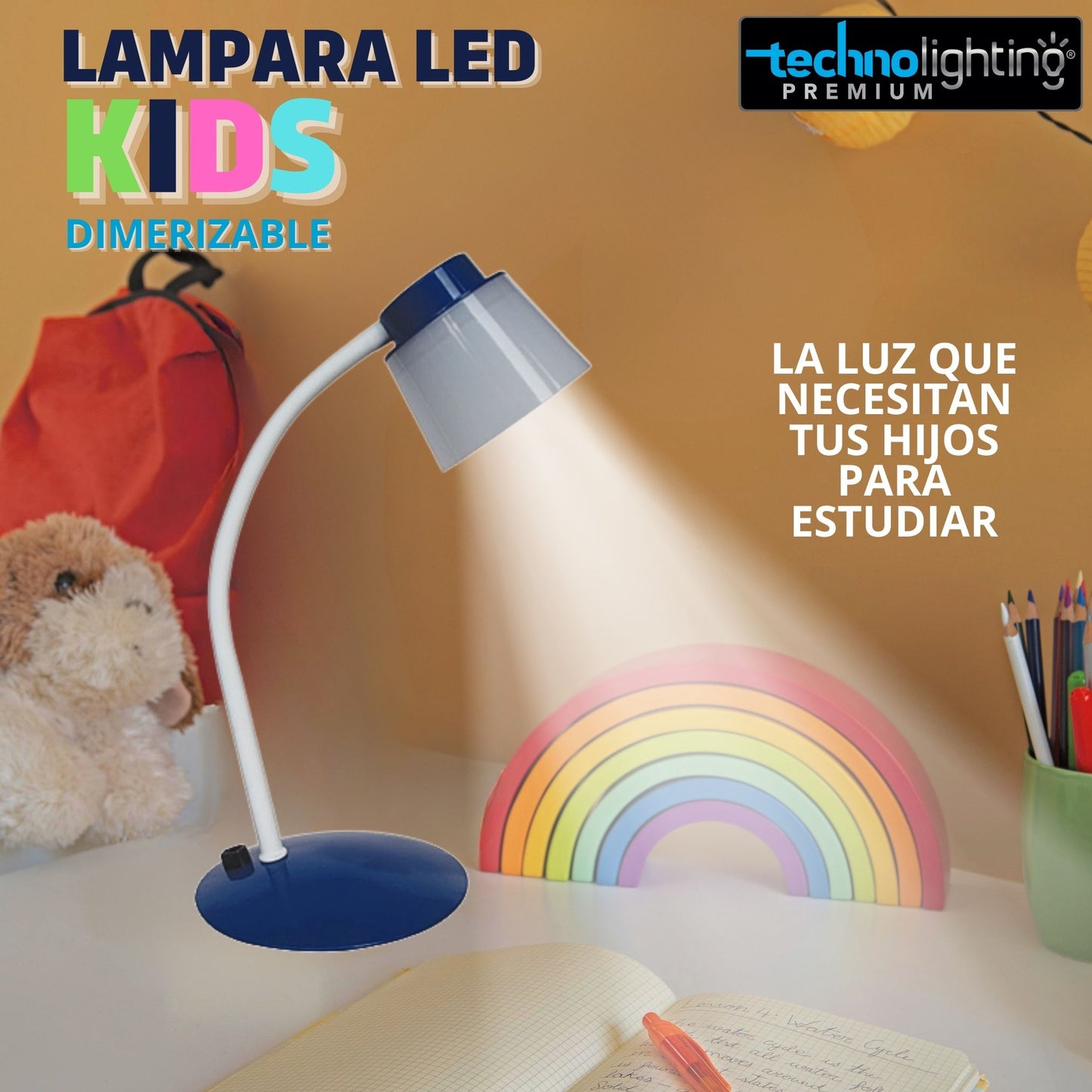 DISCOUNT!!! Children\'s Led Desk Lamp Hood BLUE / RED