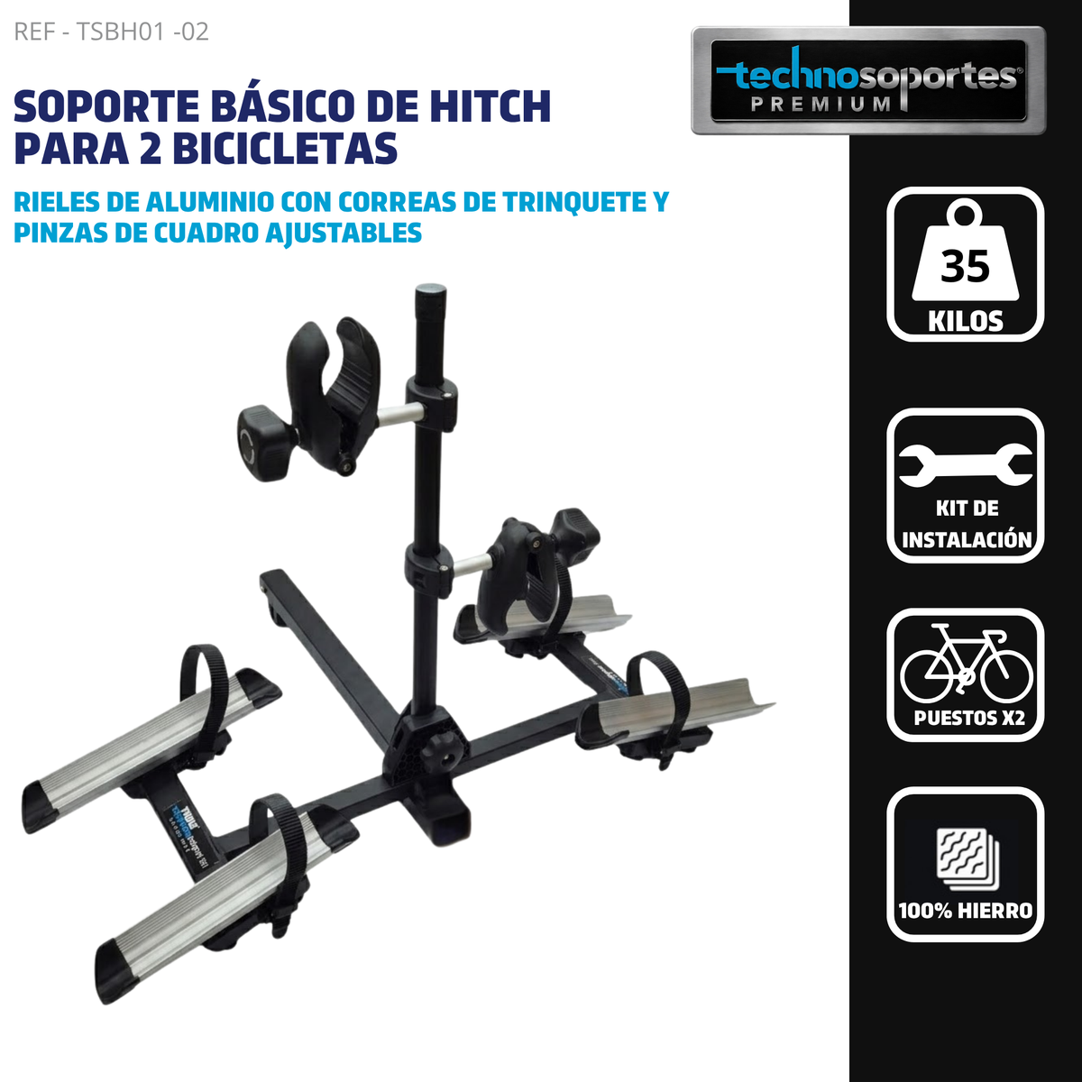 Soporte Básico de Hitch para 2 Bicicletas