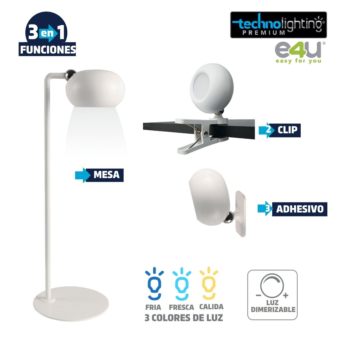 Lampara Multifuncional 3 funciones en 1, Redonda, RECARGABLE!