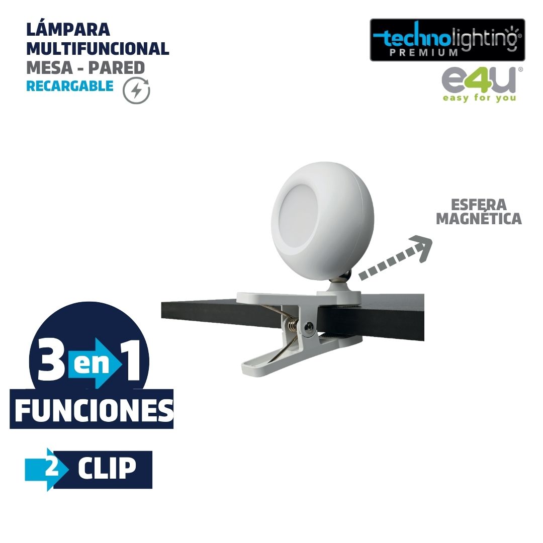 Lampara Multifuncional 3 funciones en 1, Redonda, RECARGABLE!