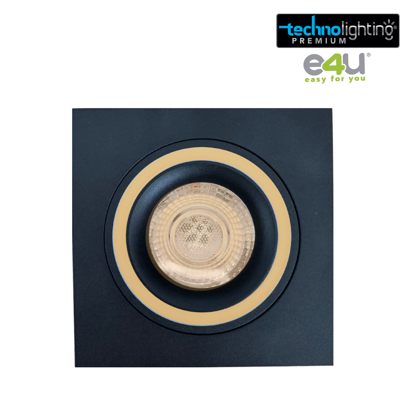 Aplique de Techo para Gu10 Negro Redondo/Cuadrado