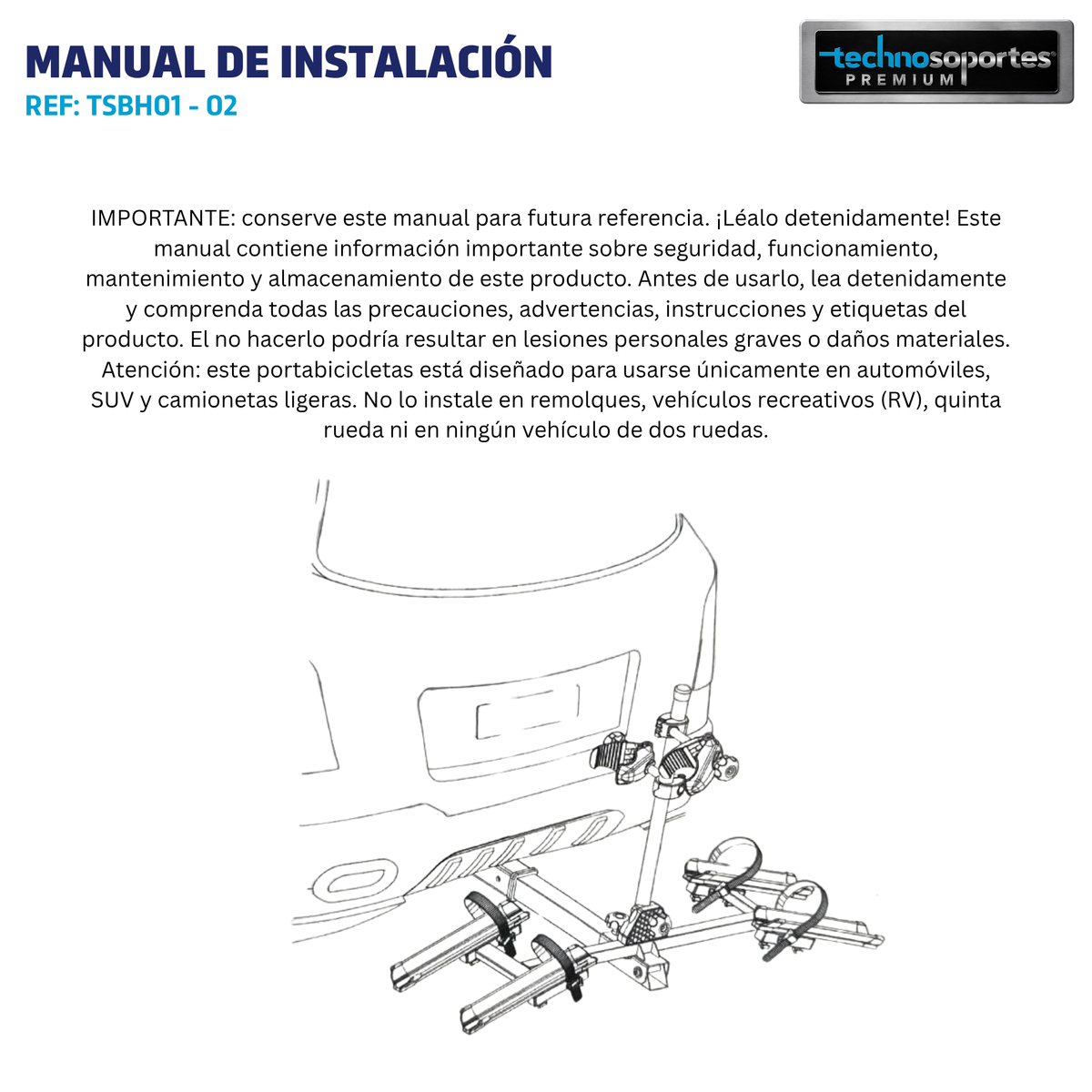 Soporte Básico de Hitch para 2 Bicicletas