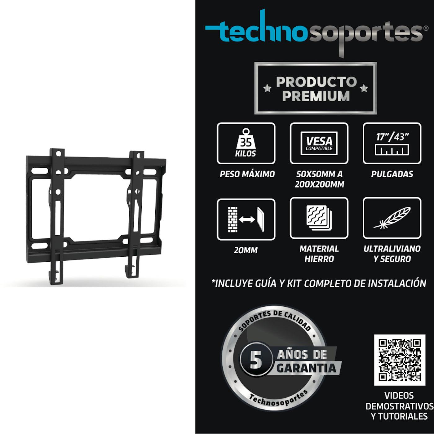Soporte fijo para TV de 17" a 43"