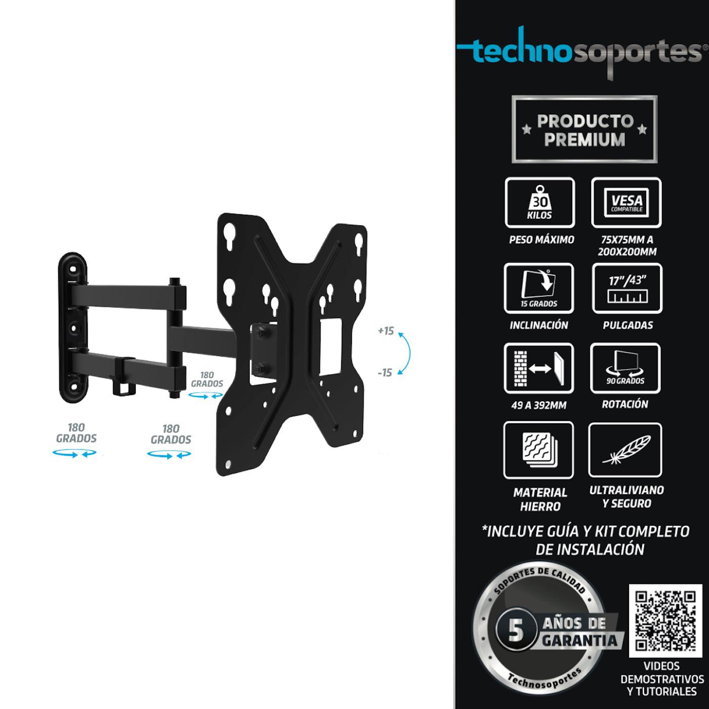 Soportes de Brazo para TV 17" a 43"