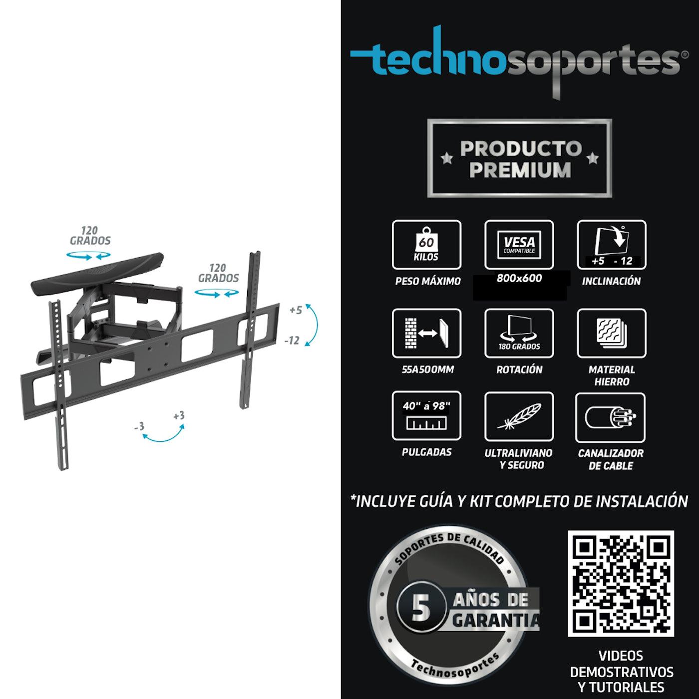 Soporte de brazo para TV 40″ a 98″ – LCD / LED / OLED