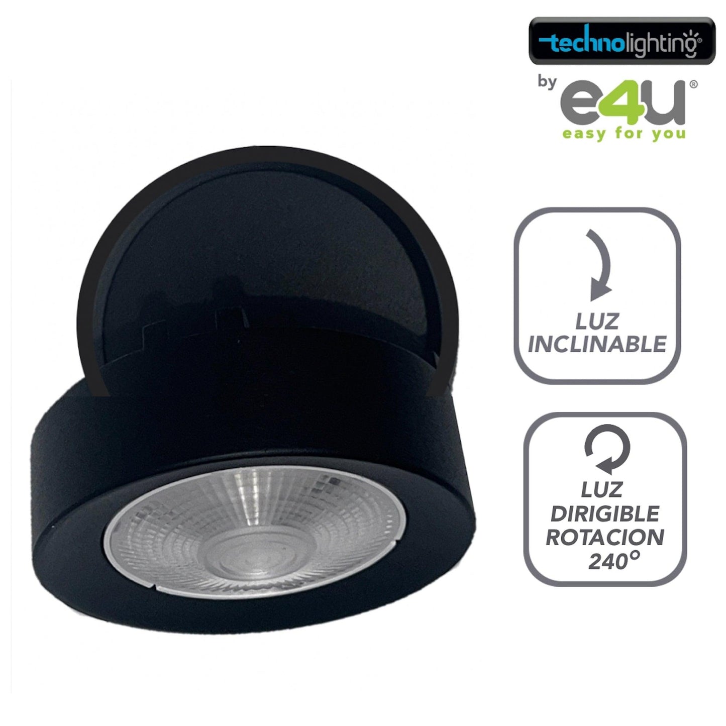 Balas de Sobreponer 9 Vatios Luz Calida - con Inclinacion y Rotacion