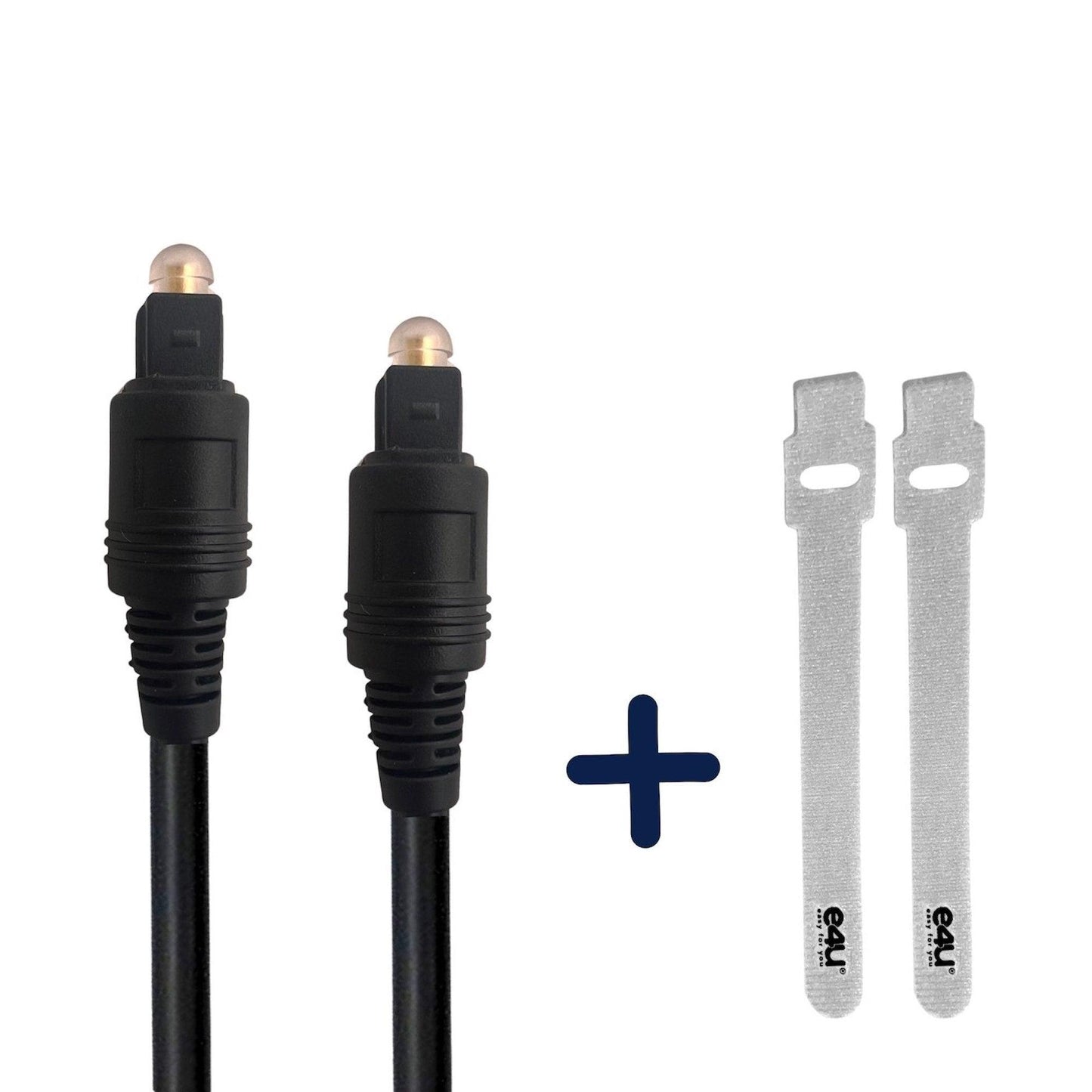 Cable de Audio Optico Digital PREMIUM de 1.8 y 5 metros + 2 Correas de Velcro