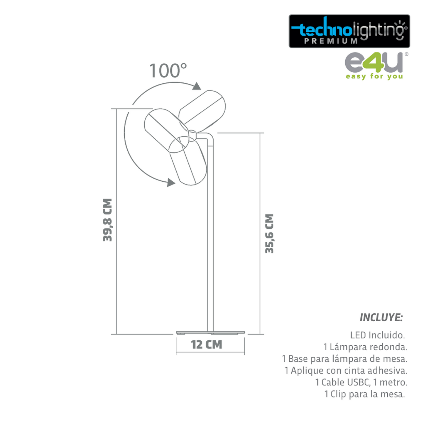 Lámpara Multifuncional 3 funciones en 1, Redonda negra, RECARGABLE!