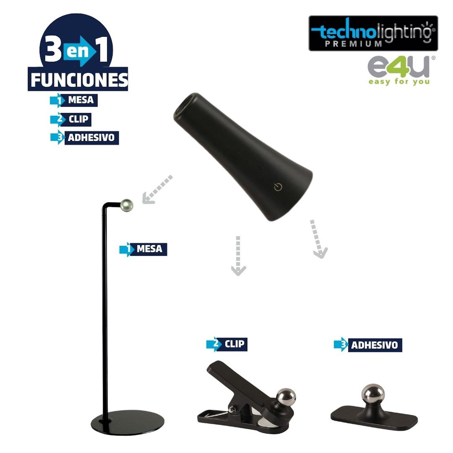 Lámpara LED Multifuncional 3 funciones en 1, COPA, RECARGABLE!