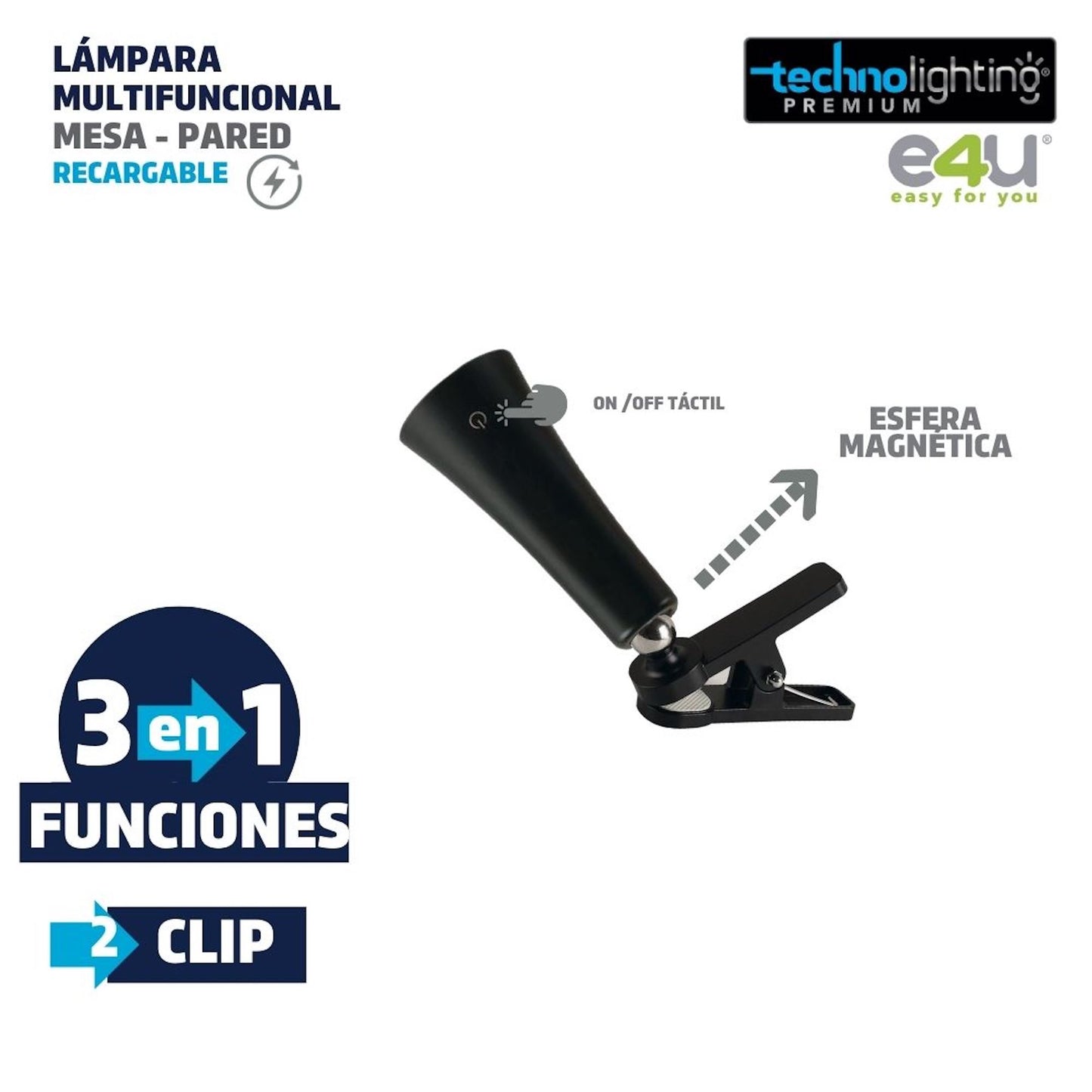 Lámpara LED Multifuncional 3 funciones en 1, COPA, RECARGABLE!