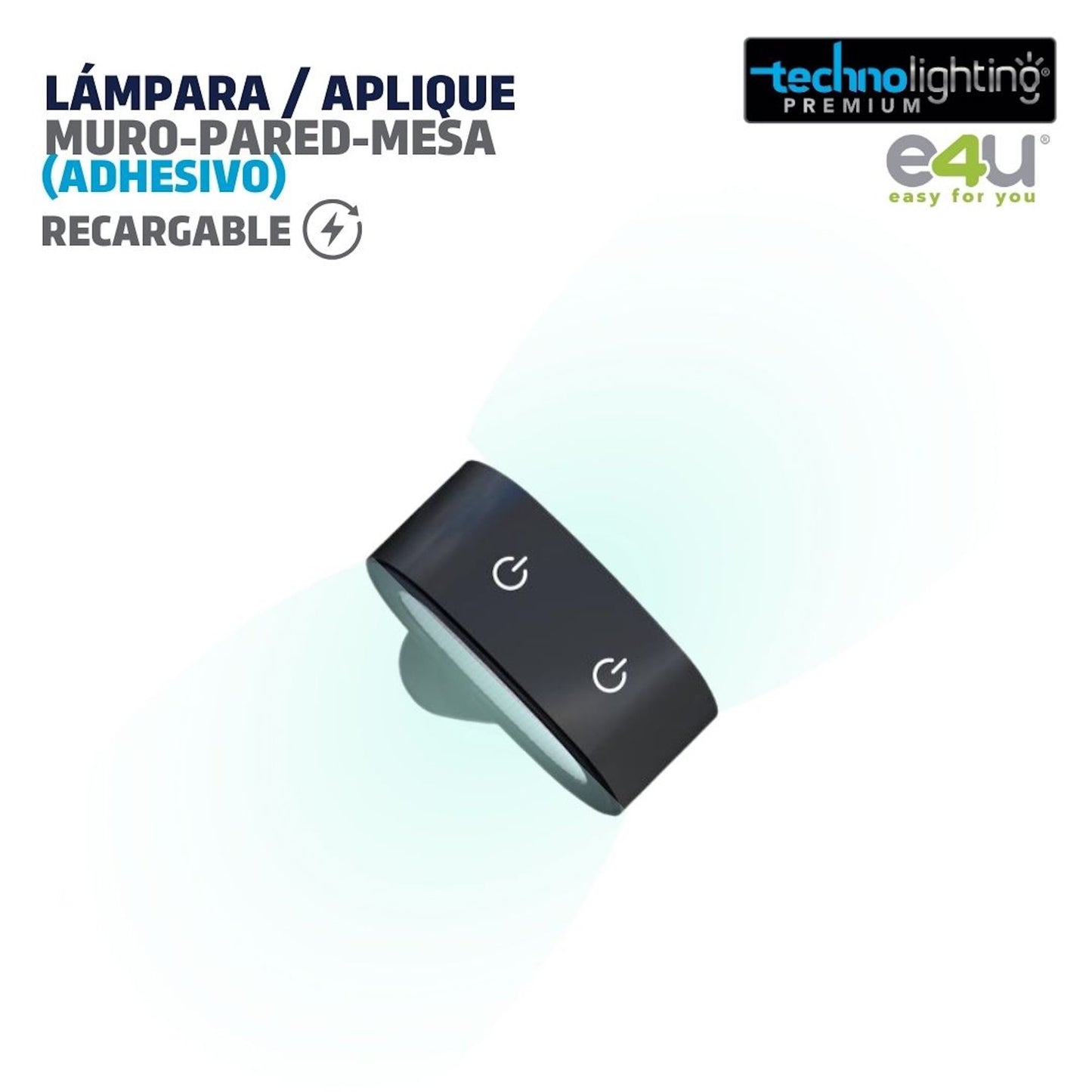 Lámpara LED Aplique 2 Funciones en 1, para Muro/Pared/Mesa, RECARGABLE!
