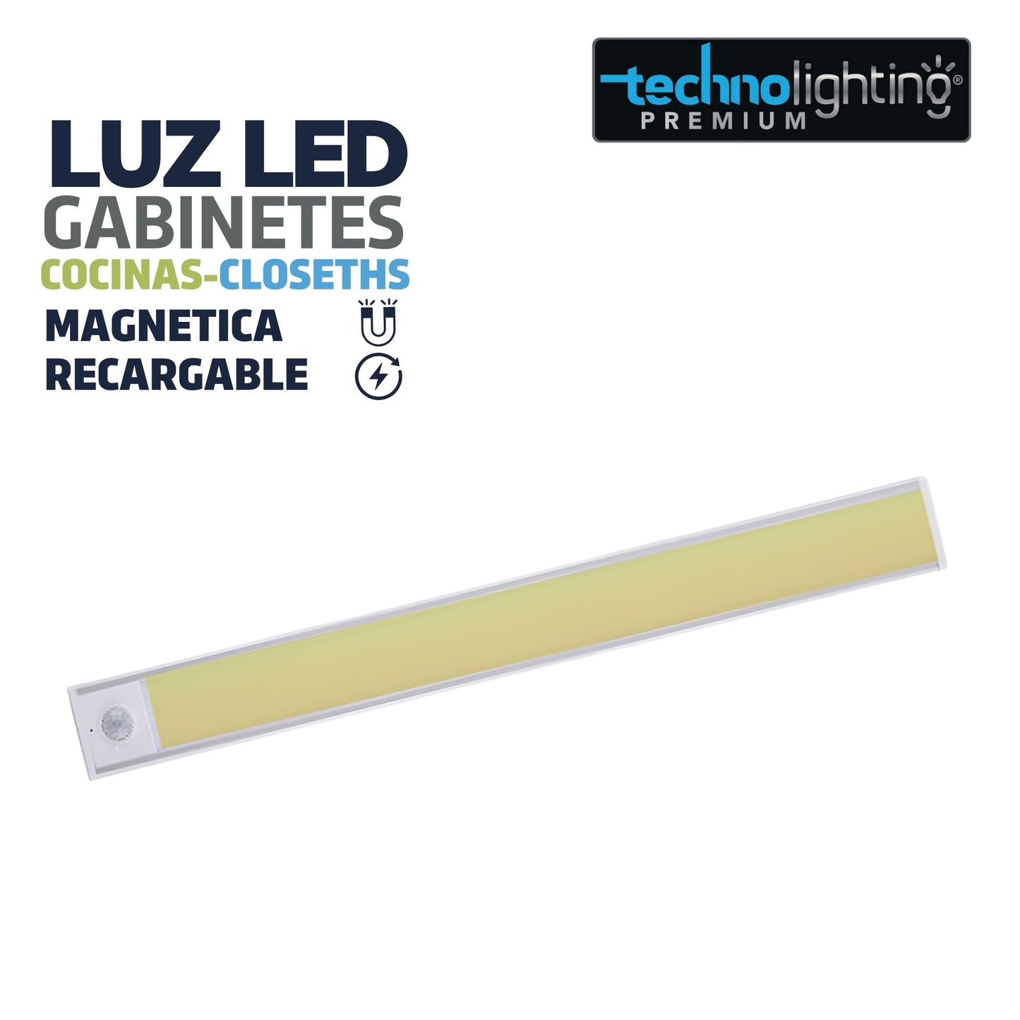 Luces LED MAGNETICA - RECARGABLES con SENSOR  Para Gabinetes, Cocinas, Closet, LUZ CALIDA
