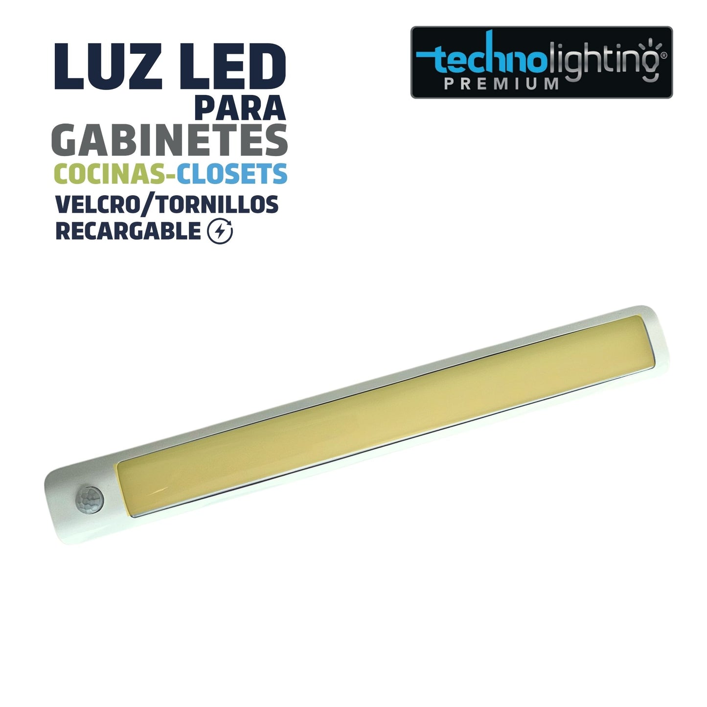 Luces LED VELCRO o TORNILLOS - RECARGABLES con SENSOR  Para Gabinetes, Cocinas, Closet, LUZ CALIDA
