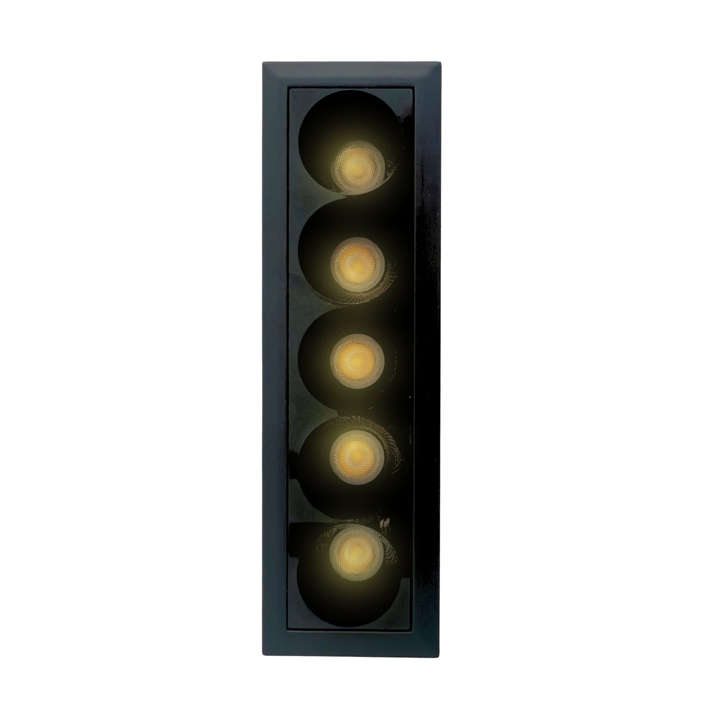 Bala LED Mini Cardan 9 Vatios, 5 luces, luz calida color negro