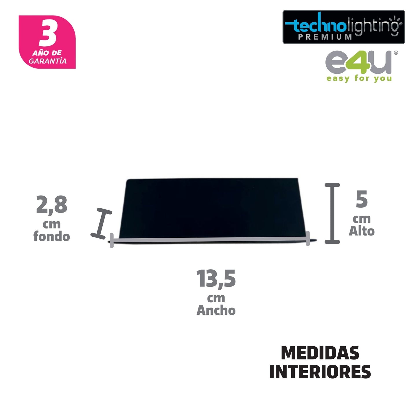 Bala LED Mini Cardan 9 Vatios, 5 luces, luz calida color negro