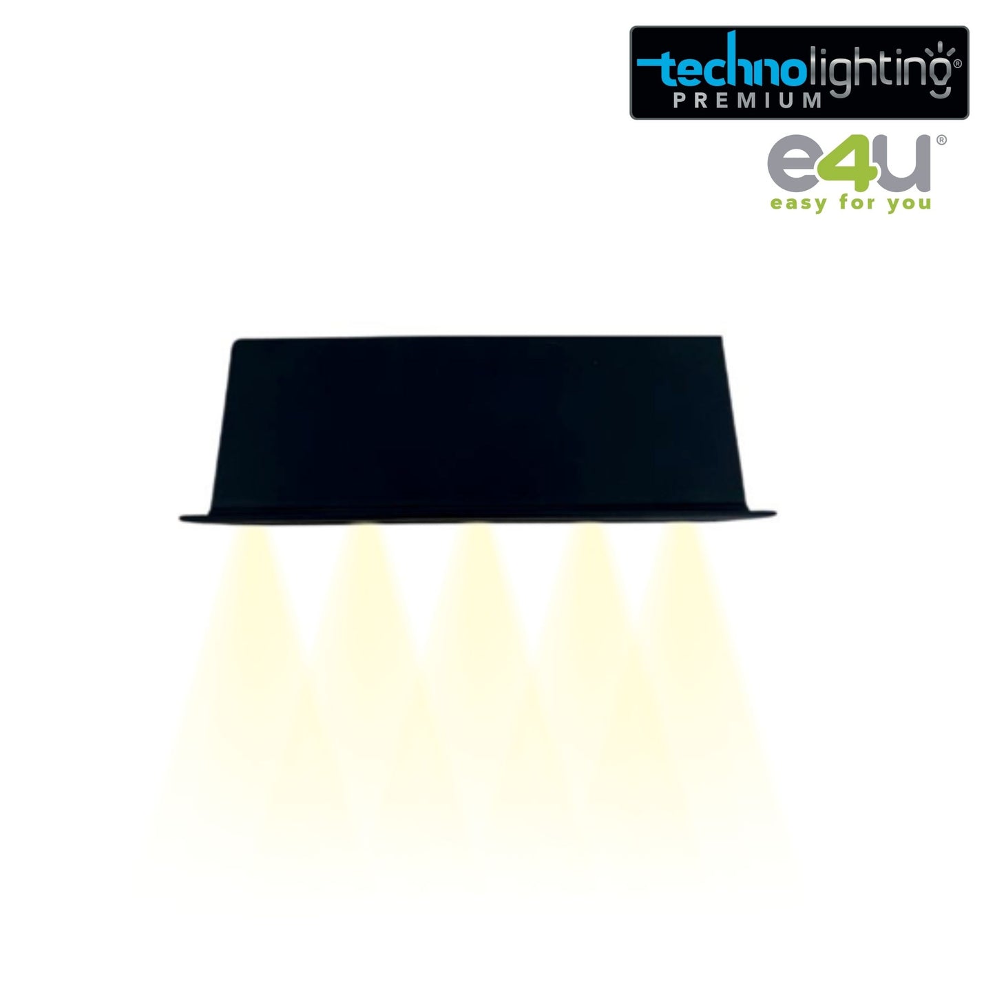 Bala LED Mini Cardan 9 Vatios, 5 luces, luz calida color negro