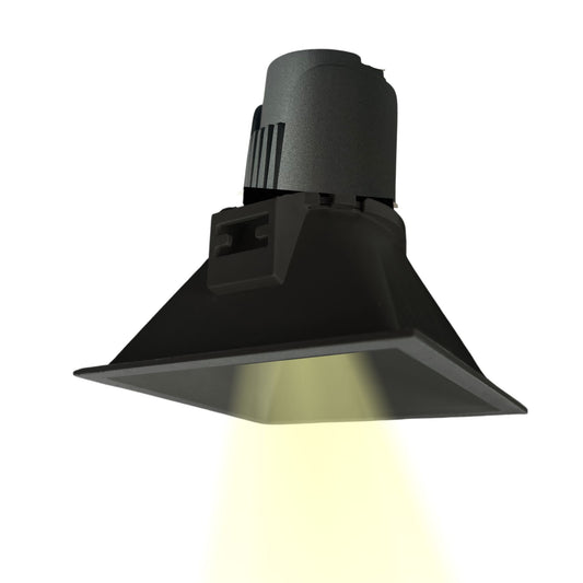 Bala LED recesada Cuadrada 9W, color negra Luz Cálida