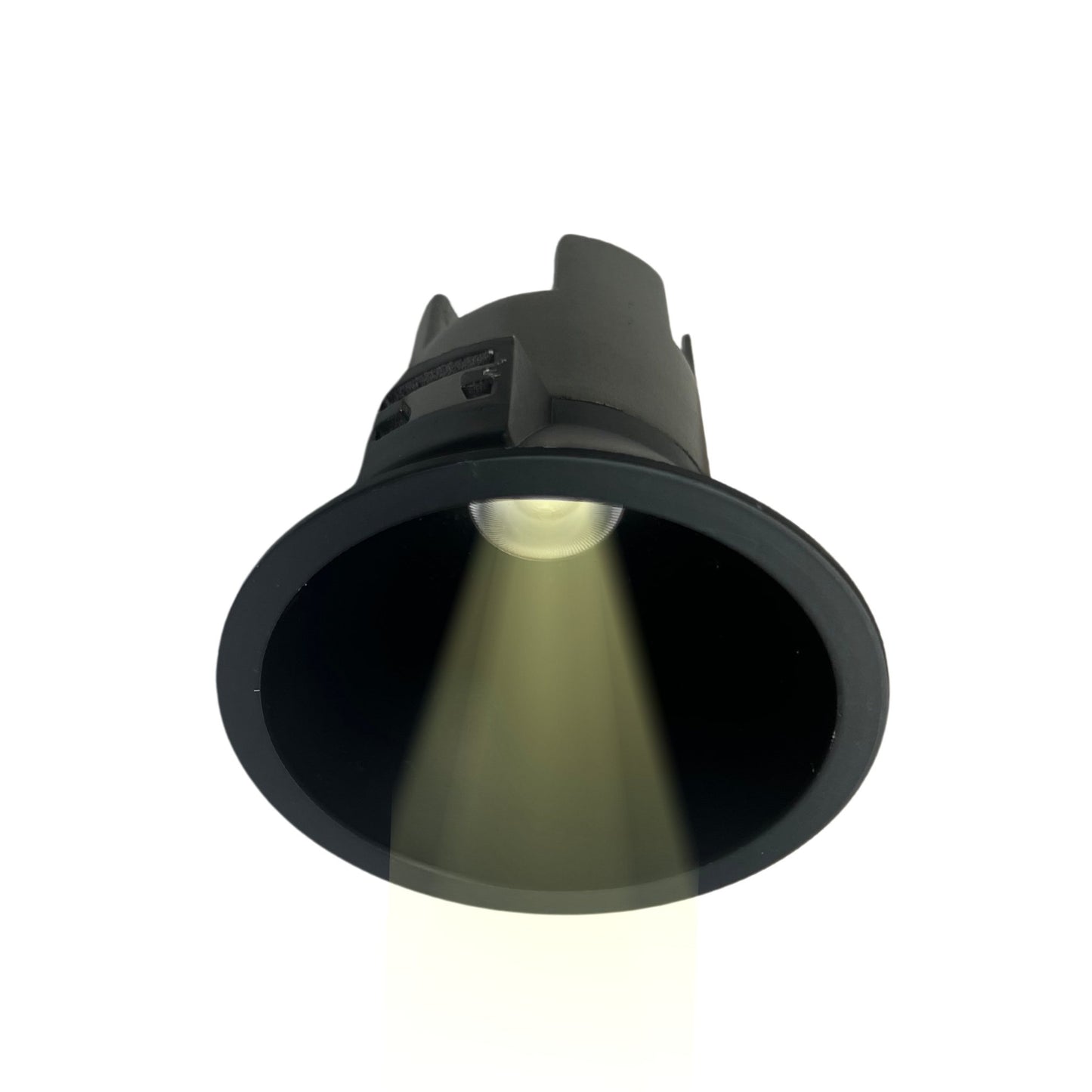 Bala LED recesada redonda 5W, color negra Luz Cálida