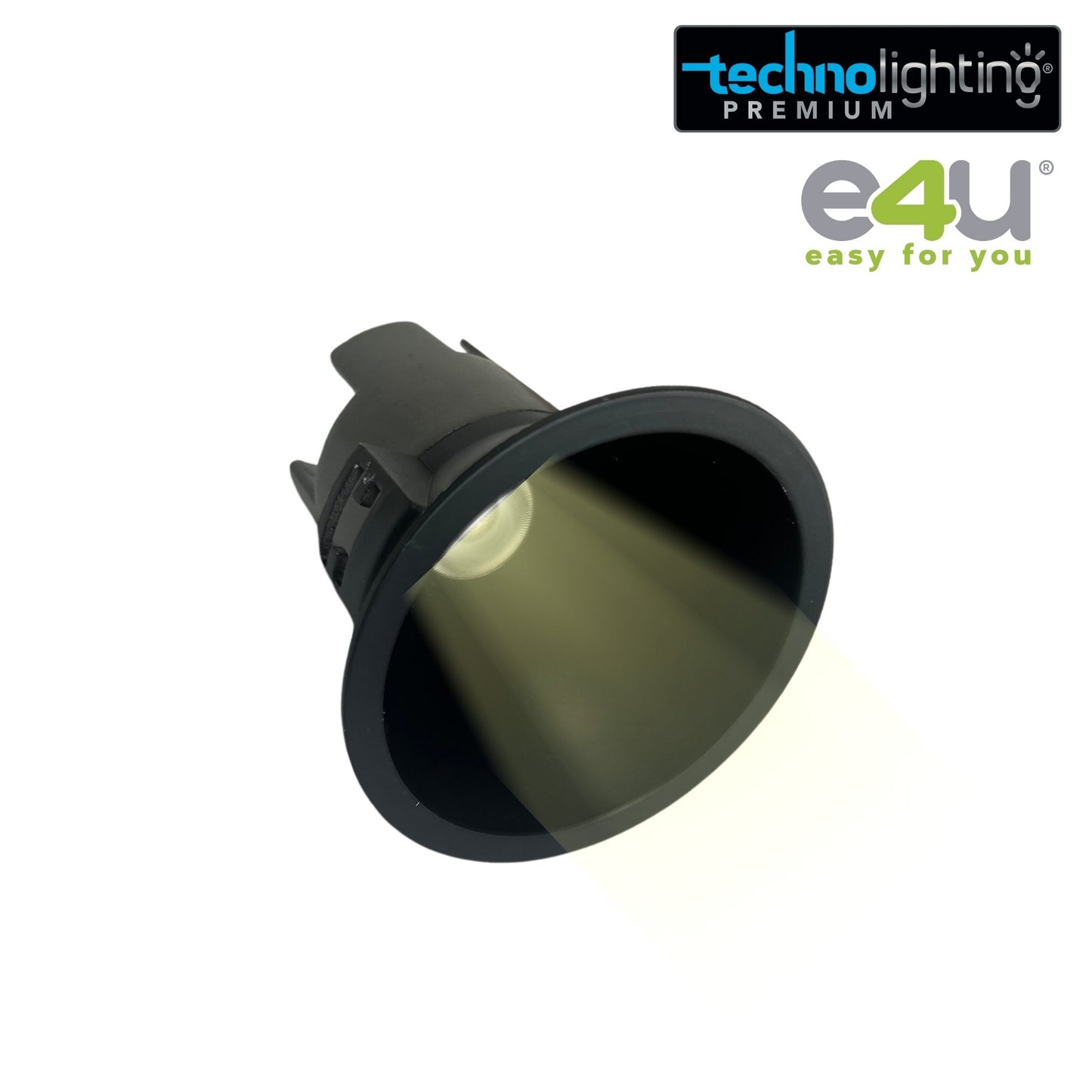 Bala LED recesada redonda 5W, color negra Luz Cálida