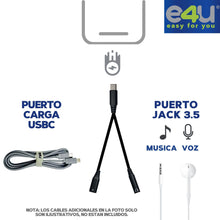Load image into Gallery viewer, Cable Adaptador Universal USBC a USBC Y 3,5 JACK
