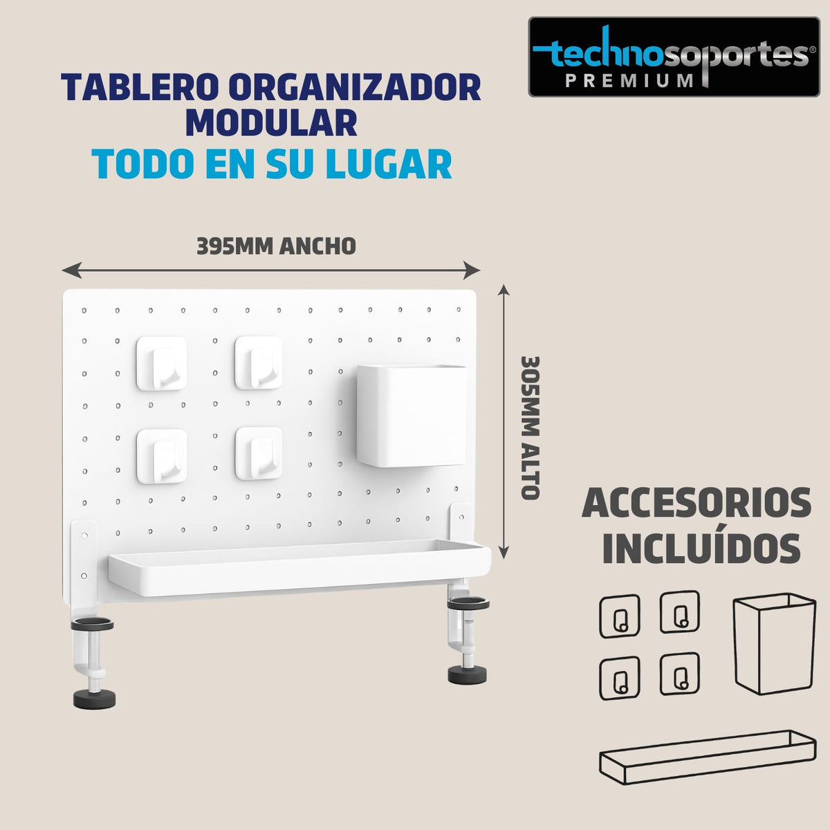 Tablerto Organizador de Fácil instalacion sin huecos en la pared!!