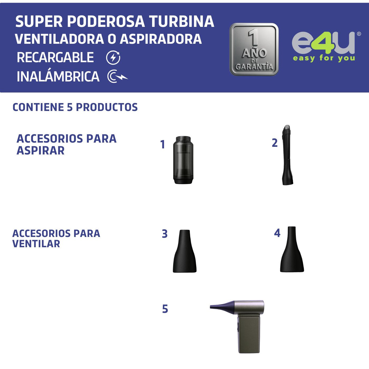 Super Turbina Aspiradora Ventiladora