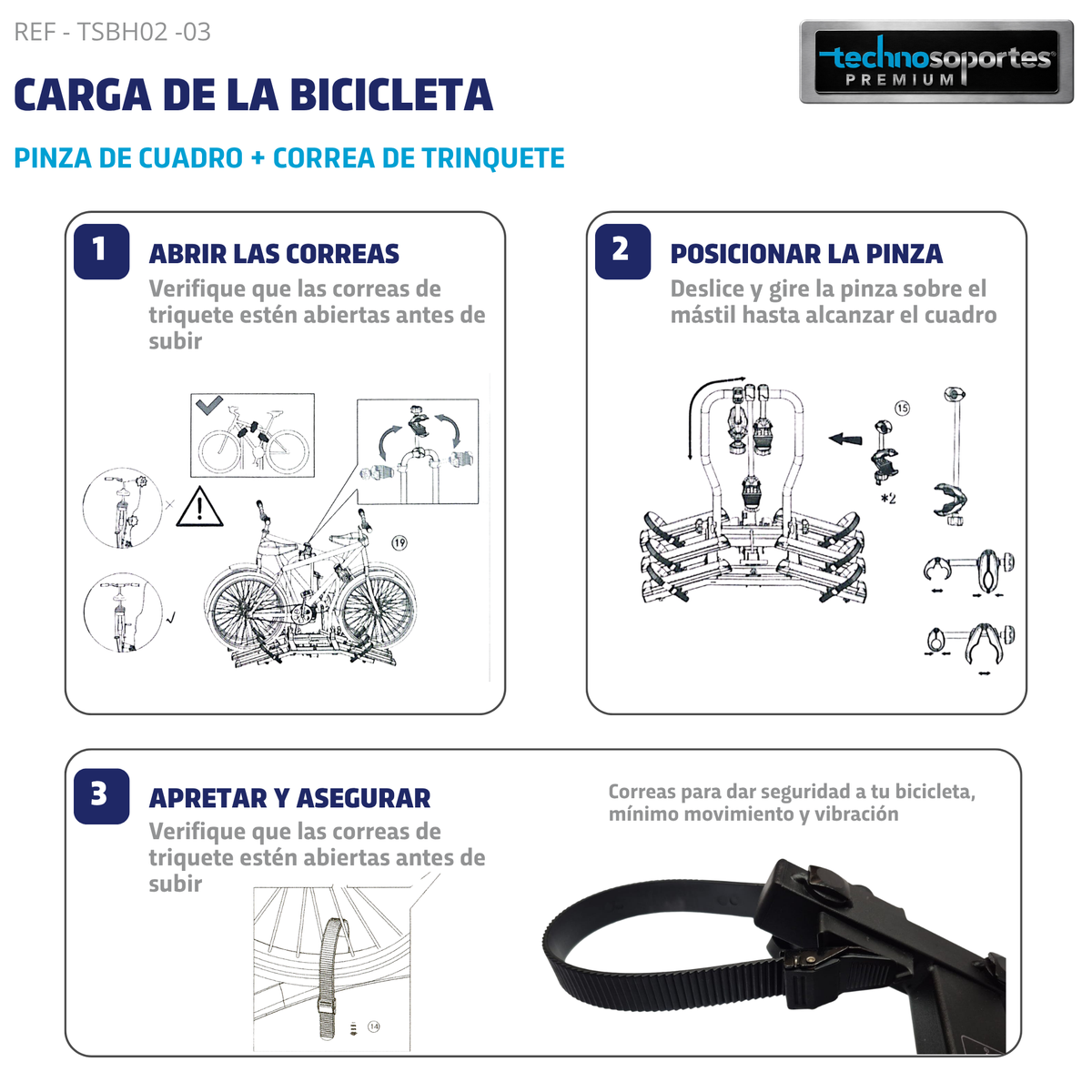 Soporte Plegable de Hitch para 3 Bicicletas