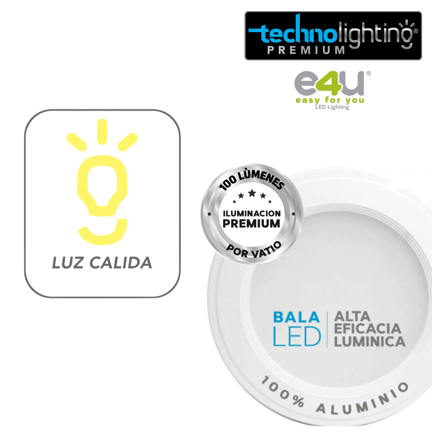Bala LED Fija 3,3 Vatios - 300Lúmenes