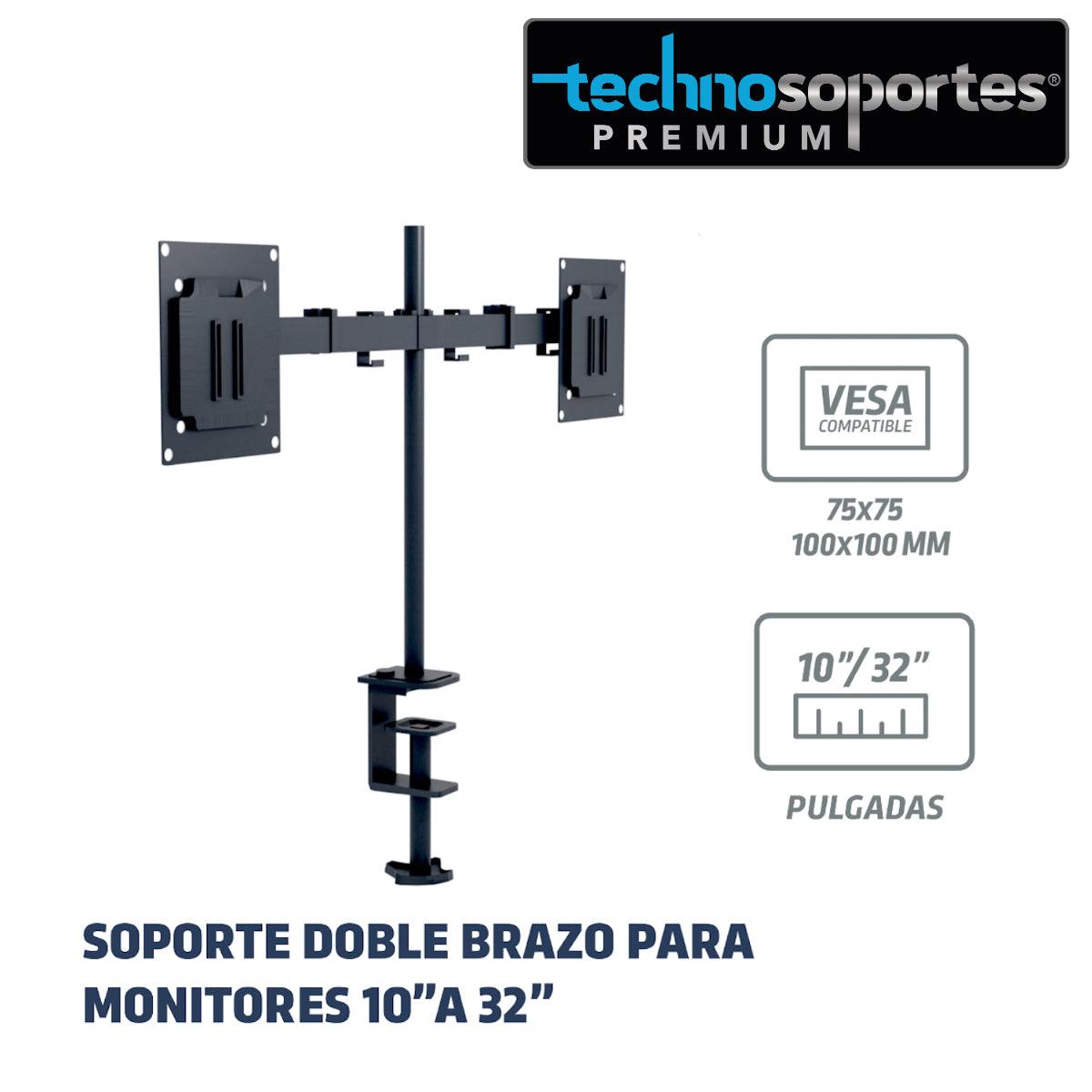 Soporte doble brazo para Monitores 10″ a 32″