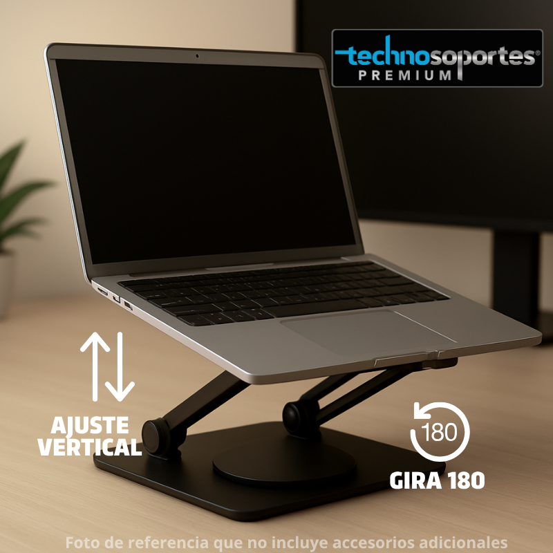 Soporte Para Portátil Graduable, Verticalmente y Gira 360 Grados