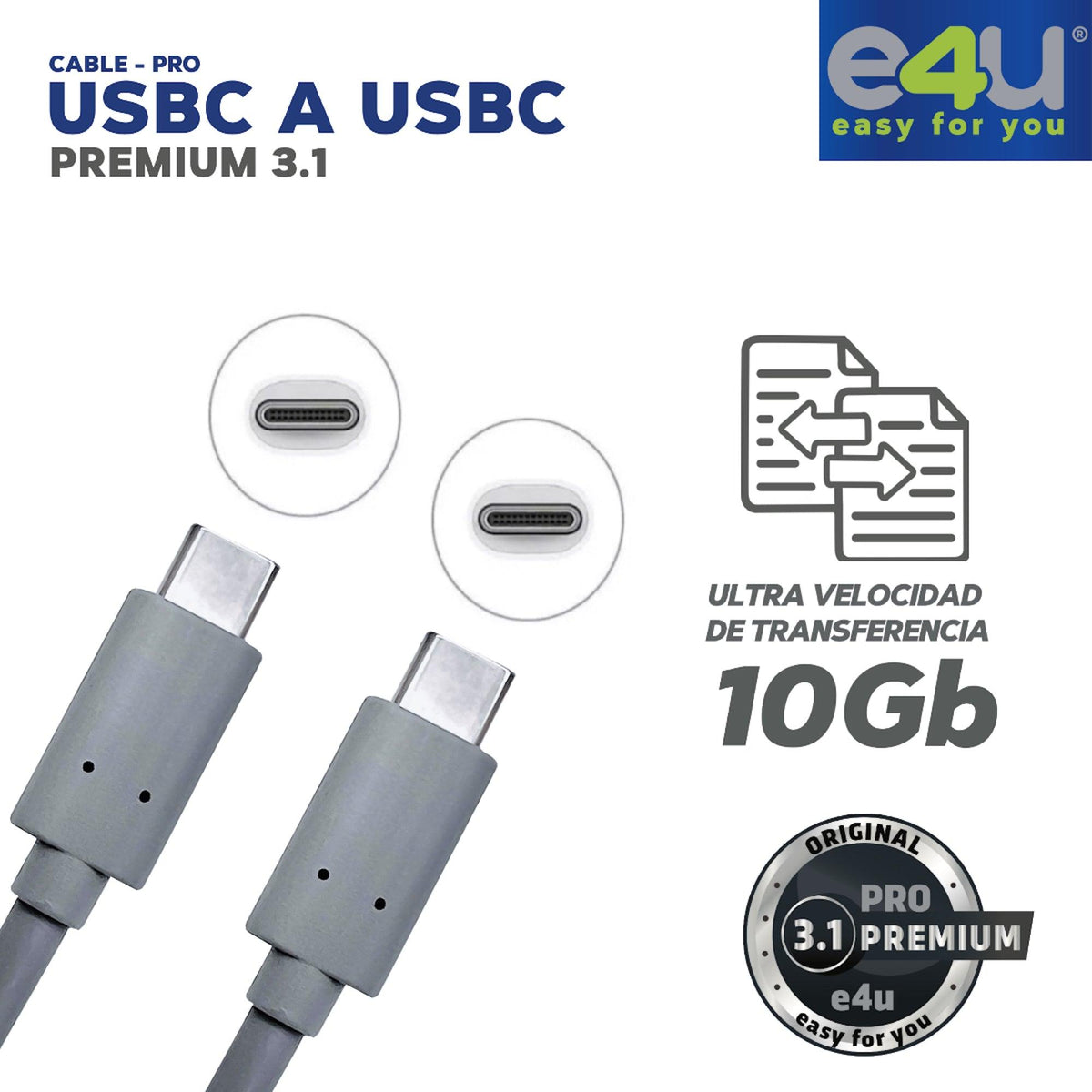 Usbc Decatur UTLIMO LANZAMIENTO !!Cable PRO PREMIUM USBC a USBC 3.1 + 2 Correas de ...