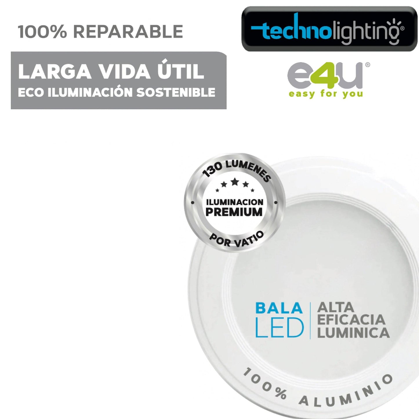 Bala Led con 3 colores de luz en una misma luminaria de 3 Vatios - 390 Lúmenes - Luz Fria-fresca y Cálida.